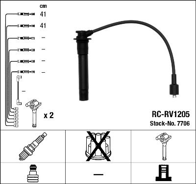 Augstsprieguma vadu komplekts NGK 7706