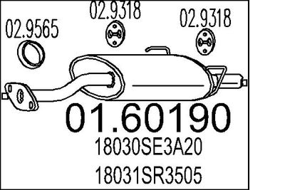 Глушитель выхлопных газов конечный MTS 01.60190