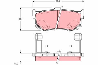 Bremžu uzliku kompl., Disku bremzes TRW GDB884