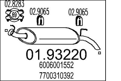 Глушитель выхлопных газов конечный MTS 01.93220