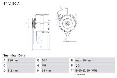 Генератор BOSCH 0 986 033 160