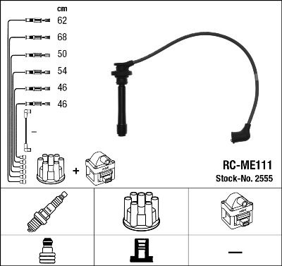 Augstsprieguma vadu komplekts NGK 2555