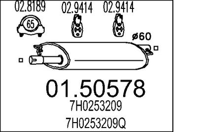 Vidējais izpl. gāzu trokšņa slāpētājs MTS 01.50578