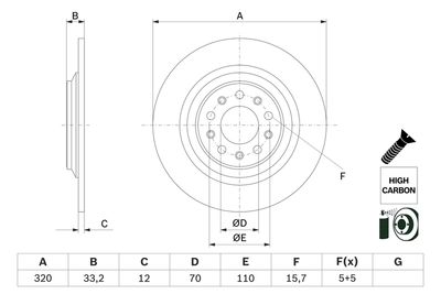 Тормозной диск BOSCH 0 986 479 G74