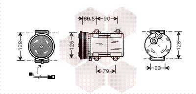 Компрессор, кондиционер VAN WEZEL 1800K276