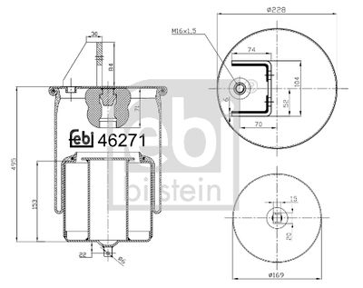 Pneimoatsperes spilvens, Pneimopiekare FEBI BILSTEIN 46271