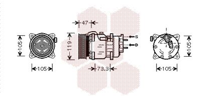 Компрессор, кондиционер VAN WEZEL 4000K242