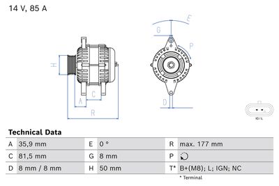 Генератор BOSCH 0 986 086 400