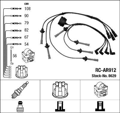 Augstsprieguma vadu komplekts NGK 8629