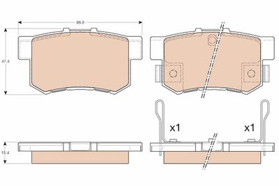 Комплект тормозных колодок, дисковый тормоз TRW GDB3175
