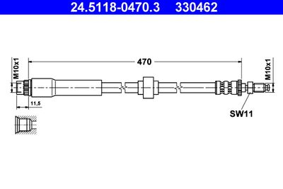 Тормозной шланг ATE 24.5118-0470.3