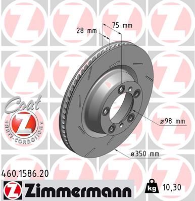 Bremžu diski ZIMMERMANN 460.1586.20