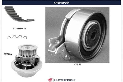 Ūdenssūknis + Zobsiksnas komplekts HUTCHINSON KH 60WP264