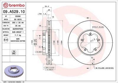 Тормозной диск BREMBO 09.A529.10