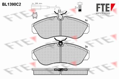Bremžu uzliku kompl., Disku bremzes FTE 9010164