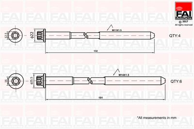 FAI AUTOPARTS B1625 Cilindru galvas skrūvju