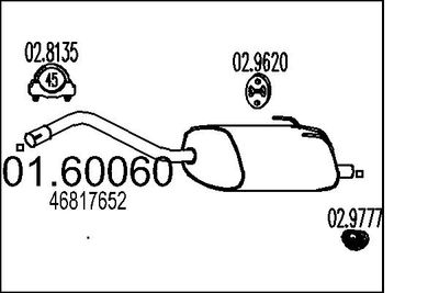 Глушитель выхлопных газов конечный MTS 01.60060