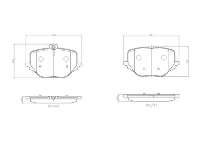 Bremžu uzliku kompl., Disku bremzes BREMBO P 50 170