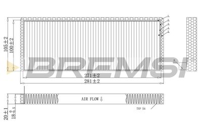 Фильтр, воздух во внутренном пространстве BREMSI FC1952