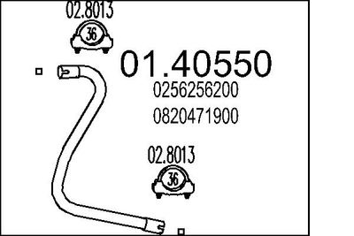Труба выхлопного газа MTS 01.40550