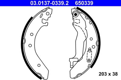 Комплект тормозных колодок ATE 03.0137-0339.2