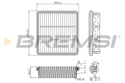Воздушный фильтр BREMSI FA1150