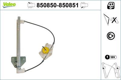 Stikla pacelšanas mehānisms VALEO 850850