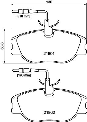 HELLA PAGID 8DB355018171 Bremžu uzliku kompl