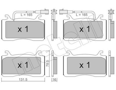Bremžu uzliku kompl., Disku bremzes METELLI 22-1141-0
