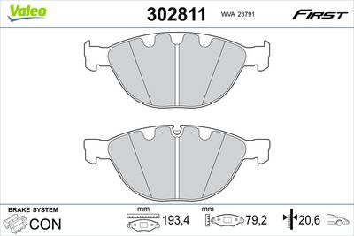 Bremžu uzliku kompl., Disku bremzes VALEO 302811