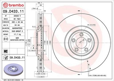 Bremžu diski BREMBO 09.D433.11