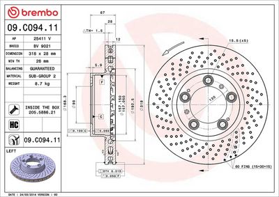 Bremžu diski BREMBO 09.C094.11