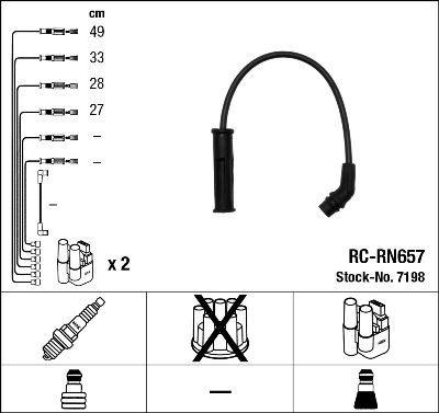 Augstsprieguma vadu komplekts NGK 7198