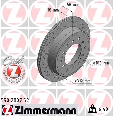 Тормозной диск ZIMMERMANN 590.2807.52