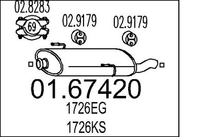 Глушитель выхлопных газов конечный MTS 01.67420