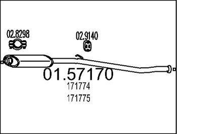 Средний глушитель выхлопных газов MTS 01.57170