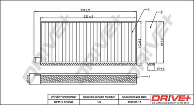 Фильтр, воздух во внутренном пространстве Dr!ve+ DP1110.12.0368