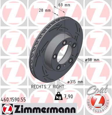 Bremžu diski ZIMMERMANN 460.1590.55