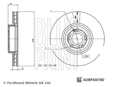 Тормозной диск BLUE PRINT ADBP430180