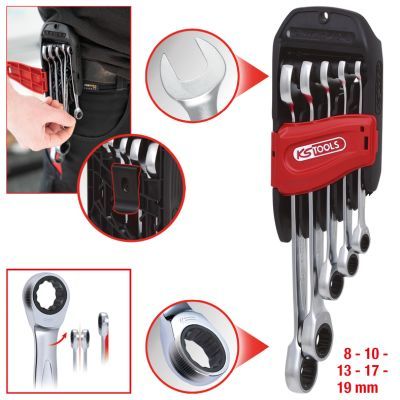 Uzgriežņu atslēgu komplekts ar sprūdmehānismu KS TOOLS 503.4255