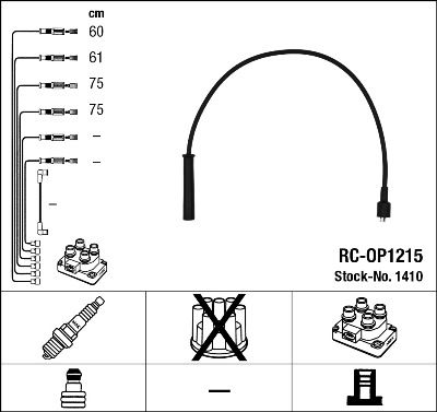 Augstsprieguma vadu komplekts NGK 1410