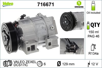Компрессор, кондиционер VALEO 716671