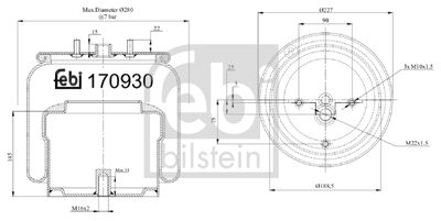 Pneimoatsperes spilvens, Pneimopiekare FEBI BILSTEIN 170930