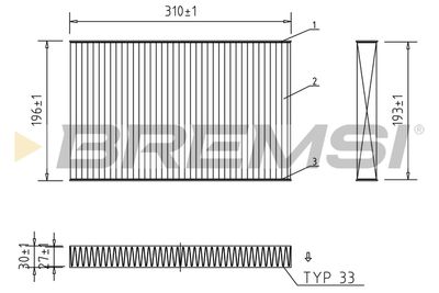 Фильтр, воздух во внутренном пространстве BREMSI FC1549C