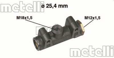Galvenais bremžu cilindrs METELLI 05-0003