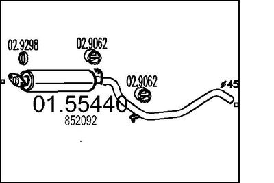 Vidējais izpl. gāzu trokšņa slāpētājs MTS 01.55440
