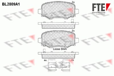 Bremžu uzliku kompl., Disku bremzes FTE 9010998