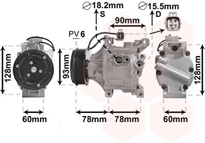 Компрессор, кондиционер VAN WEZEL 5300K443