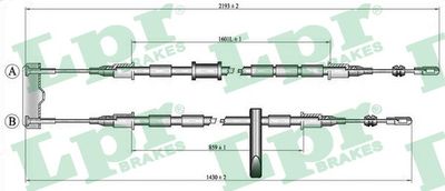Тросик, cтояночный тормоз LPR C0786B