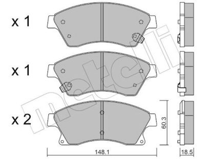 Комплект тормозных колодок, дисковый тормоз METELLI 22-0838-0